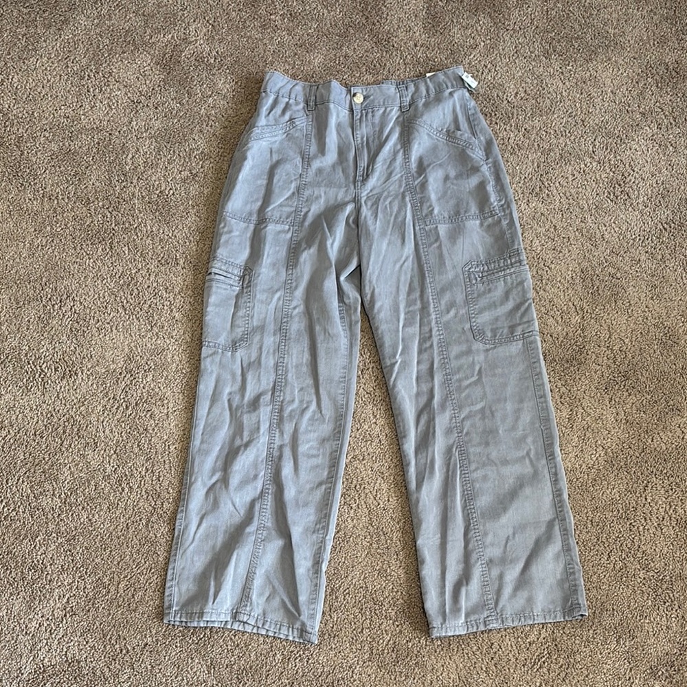 Maurices Gray Wide Leg Pants Lightweight Cargo